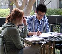 Students studying-writing