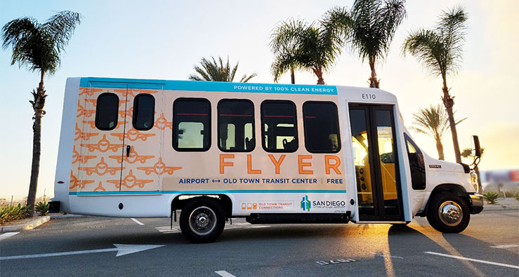 San Diego MTS Airport Flyer shuttlebus