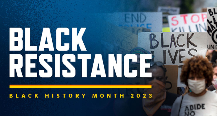 Black History Month - Black Resistance - bold text illustration