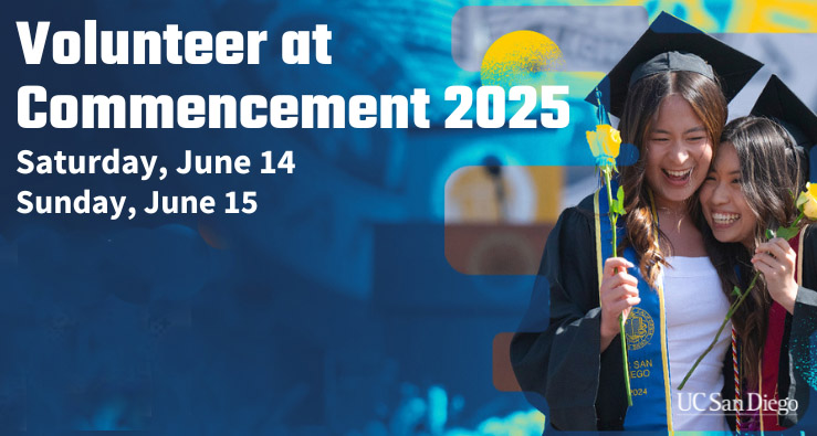 Sign up to be a UCSD 2025 commencement volunteer - text illustration