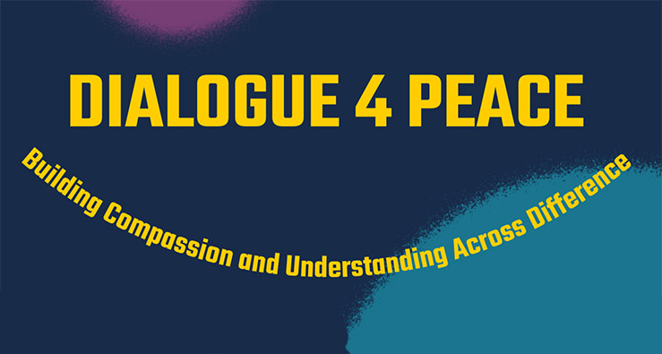 Dialogue 4 Peace - logo text on navy blue background