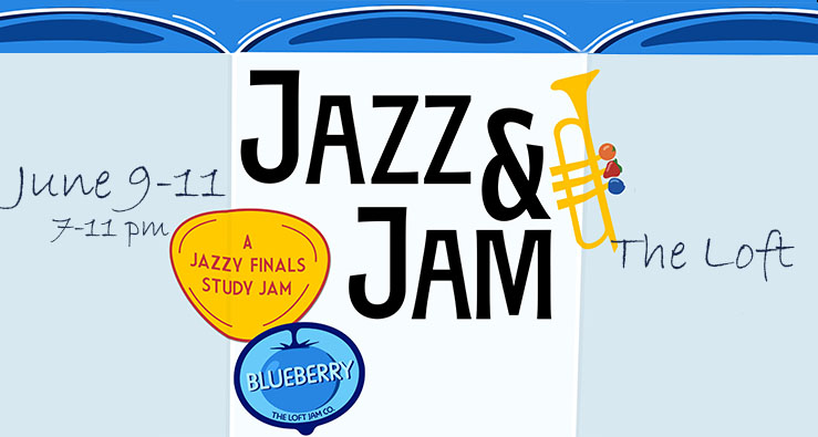 Jazz and Jam at the Loft - text illustration