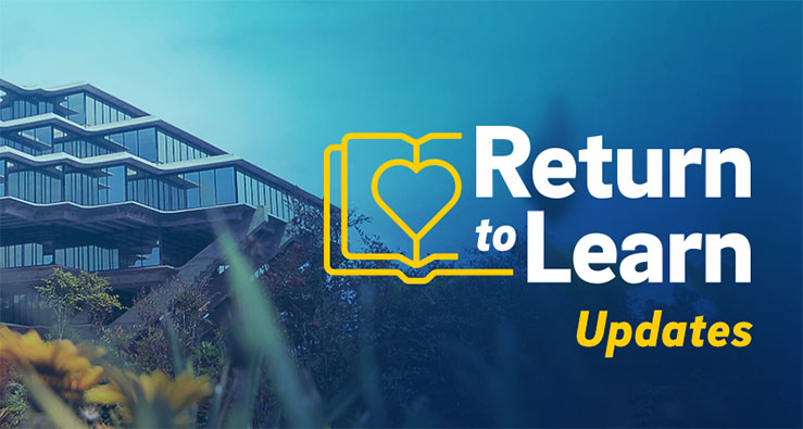 Return to Learn logo and image of Geisel Library in background
