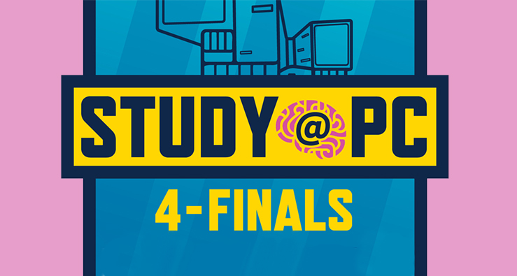 Study at PC for finals - brightly colored text illustration