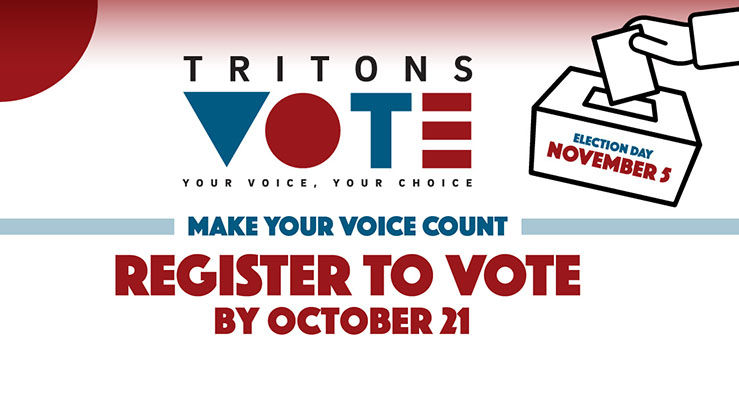 TRITONS VOTE - red and blue text illustration