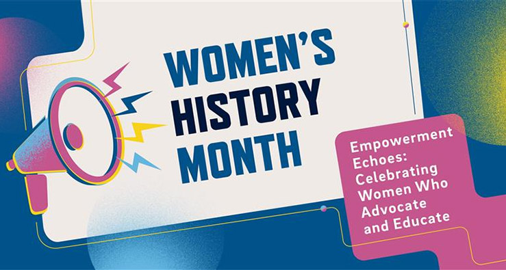 UCSD Women's History Month - colorful text illustration