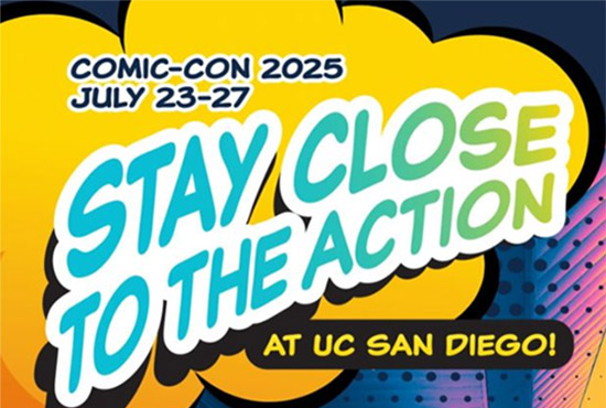 cartoony pow-text - Close to the Action at UCSD