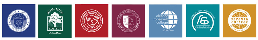 official logos of UC San Diego's seven undergrad colleges