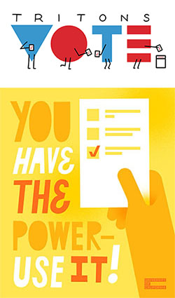 colorful text illustrations - TRITONS VOTE! YOU HAVE THE POWER, USE IT!