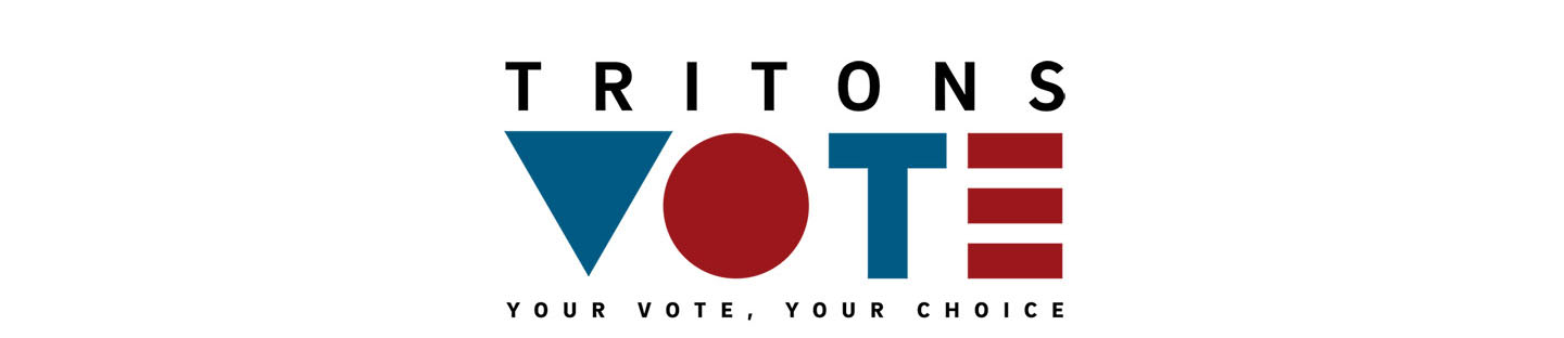 Tritons Vote - red white and blue logo