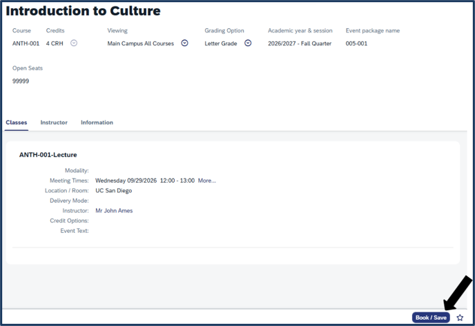 Screen shot - TSS Booking - done click book button