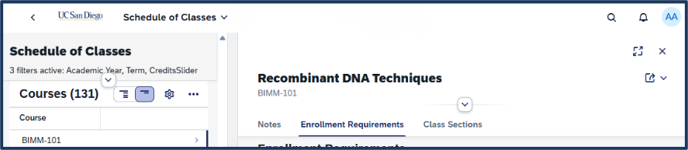 Screen shot - TSS Booking - course details view