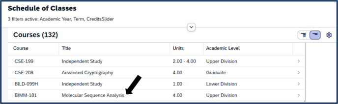 Screen shot - TSS Booking - multi-component course booking screen