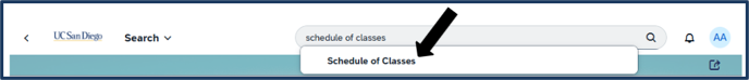Screen shot - TSS Booking - type into the search bar to get to schedule of classes