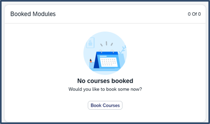 Screen shot of Booked Modules section of TSS student home page