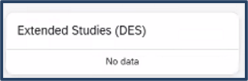 Screen shot of Extended Studies - no data
