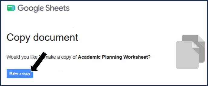 Screen shot - TSS Specializations app - add minor - Google doc popup - click here to make a copy