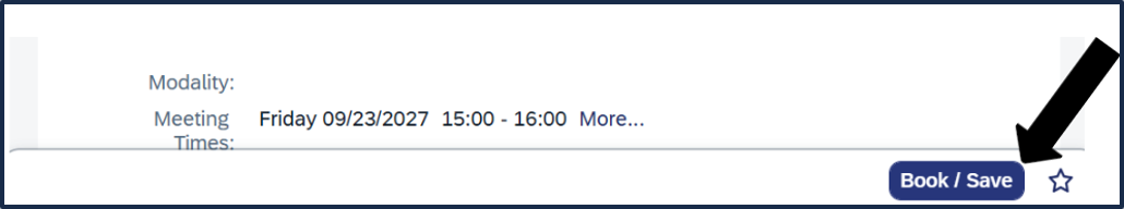 Screen shot - TSS Booking - waitlist book button