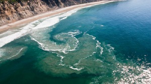 Aerial view of rip current